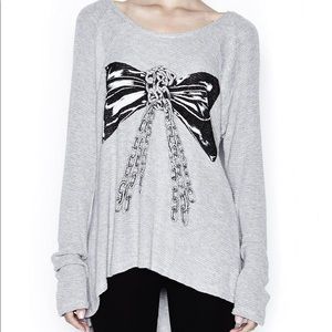 Lauren Moshi Grey Bow Sweater